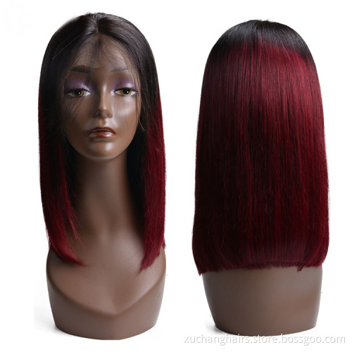 180%density Glueless Peruvian HumanHair DarkRed 99jLaceFront